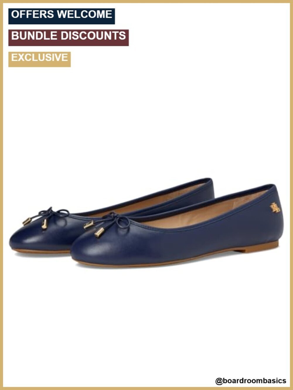 Nappa Leather Ballet Flat with Bow Detail